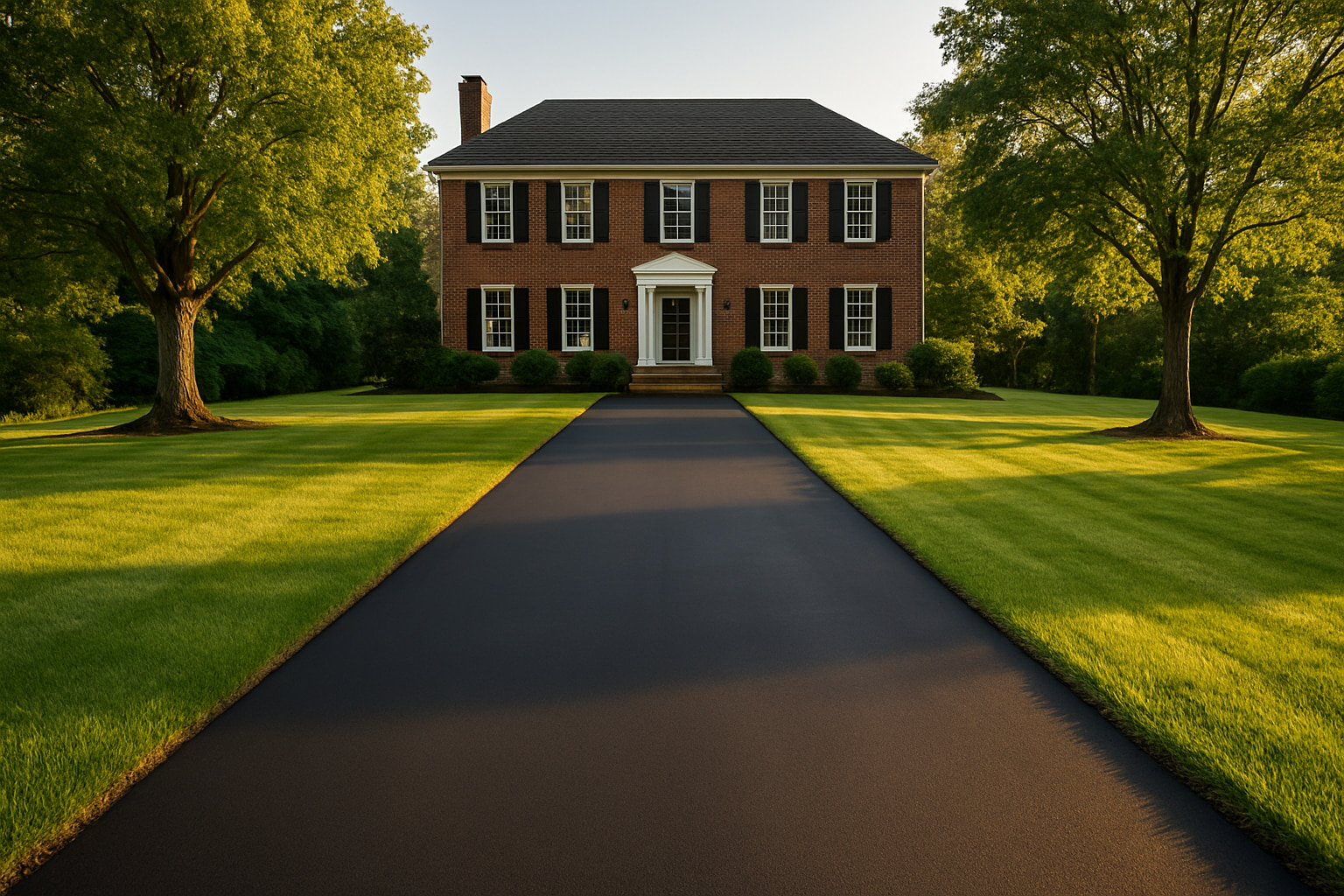 Freshly paved asphalt driveway in Richmond, VA